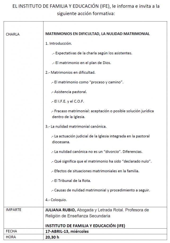 IFE Matrimonios en dificultad