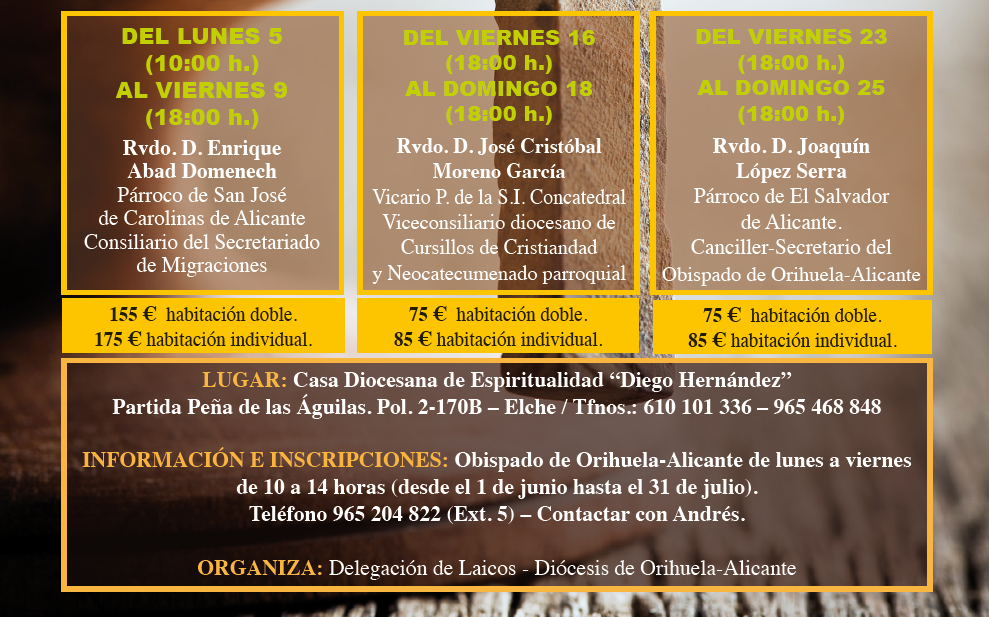 Ejercicios Espirituales para laicos - Inscripciones