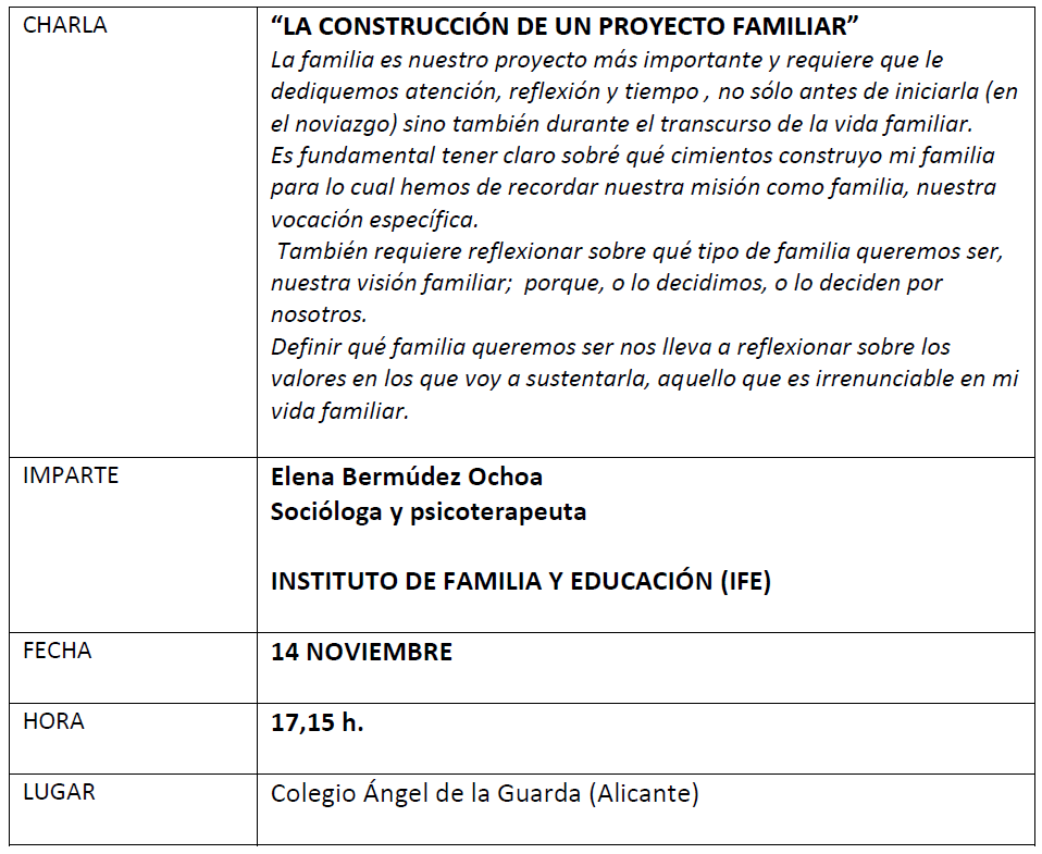 INSTITUTO FAMILIA Y EDUCACIÓN - Acción formativa