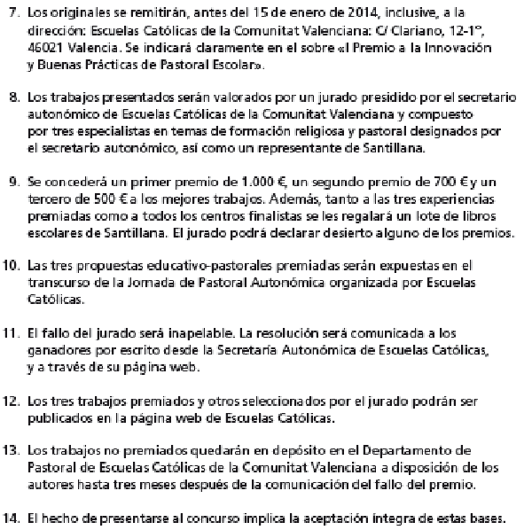 Premios Escuelas Católicas - Innovación y Buenas prácticas de Pastoral Escolar BASES 2